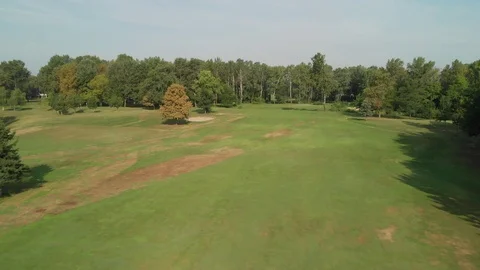 Low flight over golf course Stock Footage 115726439