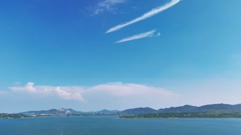Low Flight over the Lakeshore Stock Footage 340305215
