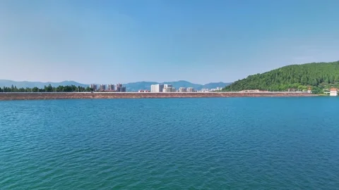 Low Flight over the Lakeshore Stock-Footage 340305711