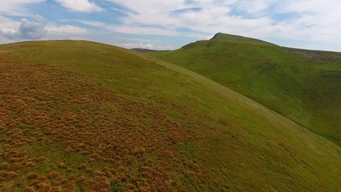Low flight over a mountain ridge in the Ukrainian Carpathians Stock Footage 83982445