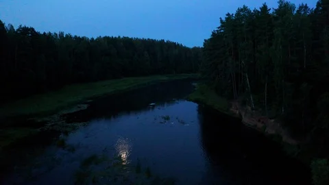 Low flight over the river in the early morning. Stock Footage 113136289