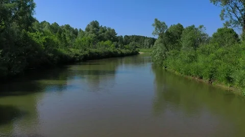 Low flight over river Stock Footage 113785834