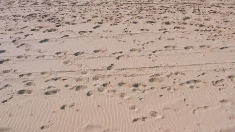 Low Flight Over the Sandy Beach and Waves Stock Footage 105198307