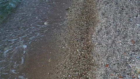Low flight over sea beach and waves. Stock Footage 115632436