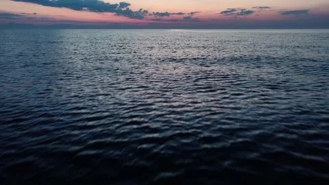 Low flight over the sea surface at dawn, Turkey, Kemer 4k Stock Footage 214761024