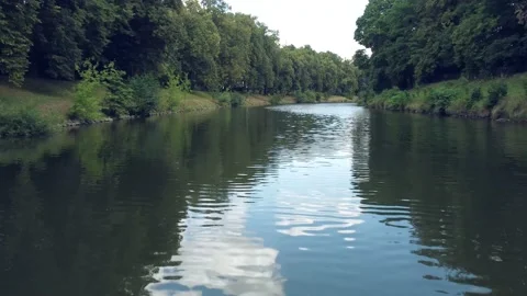 Low flight over small river. Video stock 218471529