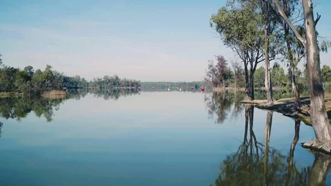 Low Flight Over Surface of the Water Stock Footage 72734781
