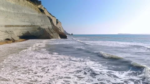 Low flight over waves. Stock Footage 157821399