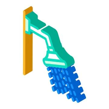 Low-flow showerhead water saving isometric icon vector illustration Stock Illustration