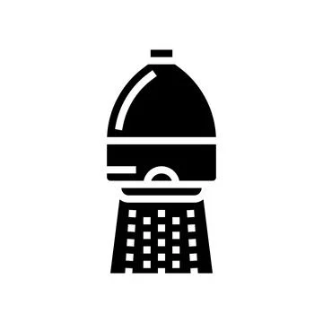 Low flow showerhead water saving glyph icon vector illustration 스톡 일러스트