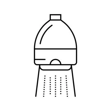 Low flow showerhead water saving line icon vector illustration Illustrazione stock