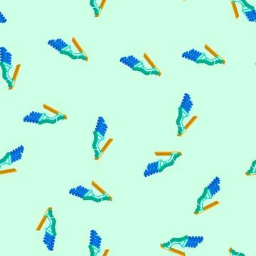 Low-flow showerhead water saving isometric icon seamless pattern Stock Illustration