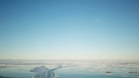 Low fly along ice cracks Stock Footage 86672993