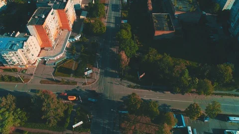 Low fly over unsupervised crossing and following the car, which is moving Stock Footage 110302454