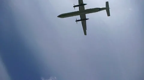 Low Flying Airplane Overhead Stock Footage 10978916