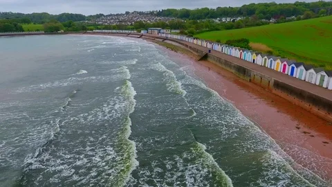 Low Flying Along the Sea Front Stock Footage 77129207