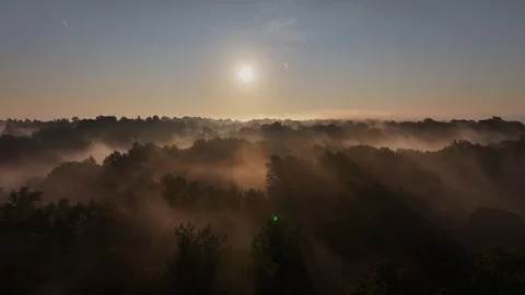Low Flying Clouds over the Forest 4K Stock Footage 247920895
