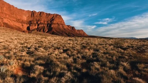 Low flying drone in the desert, moving fast Stock Footage 123003411