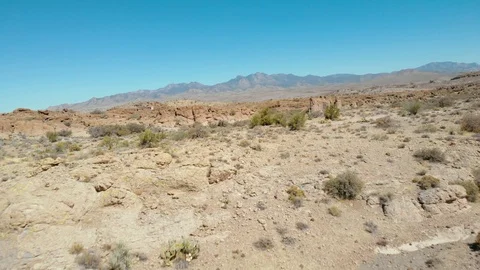 Low Flying Drone over the Mohave Desert Stock Footage 91301995