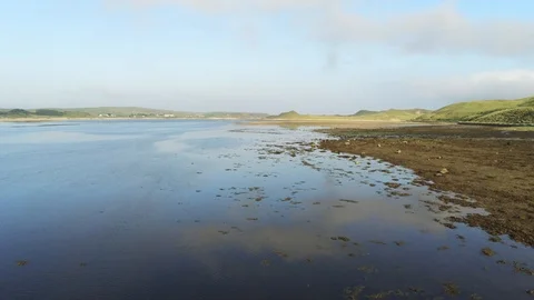 Low Flying over Low Tide Stock Footage 121301853