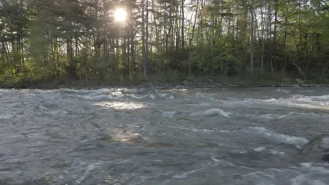 Low flying over river with sunset filtering 動画素材 131785726