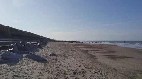 Low flying shot over the north Norfolk coast Video stock 240051213