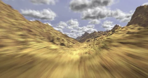 Low Flying in Valley Canyon (2160p 25fps) Stock Footage 282194853