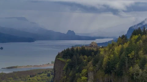 Low Fog Clouds Moving over Crown Point HD Time Lapse Video Video stock 49132250