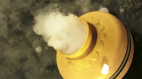Low fog machine effect for wedding entry cinematic dry fog stage atmosphere Stock Footage 333497703