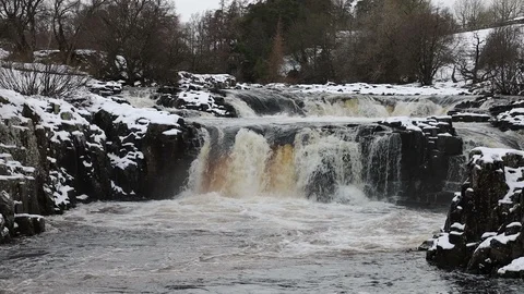 Low Force on the River Tees, Teesdale, County Durham, UK Stock Footage 125469811