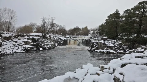 Low Force on the River Tees, Teesdale, County Durham, UK Video stock 125471020