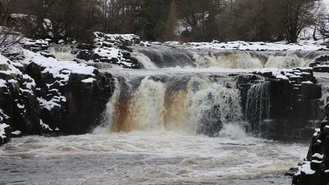 Low Force on the River Tees, Teesdale, County Durham, UK Video stock 125471091
