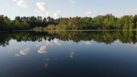 Low, Forward Flight over Dallenbach's Lake -01 Stock Footage 208962962