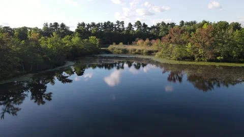 Low, Forward Flight over Dallenbach's Lake -02 Stock Footage 211113205
