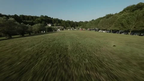 Low FPV Drone Flight over a Meadow near a Well – Colli Berici, Vicenza, Italy Stock Footage 347040150