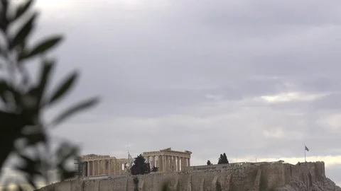 Low framed Parthenon in Greece Stock Footage 83847628