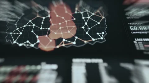 Low Frequency Blackout Network Visualization Stock Footage 338393262