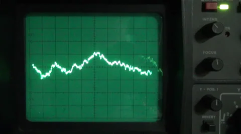 Low frequency on an oscilloscope 06 Stock Footage 37056118