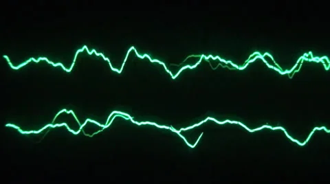 Low frequency on a two channel oscilloscope 02 Stock Footage 37014293