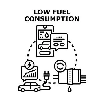 Low fuel consumption concept vector illustration Stock Illustration