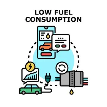 Low fuel consumption concept vector illustration Illustrazione stock