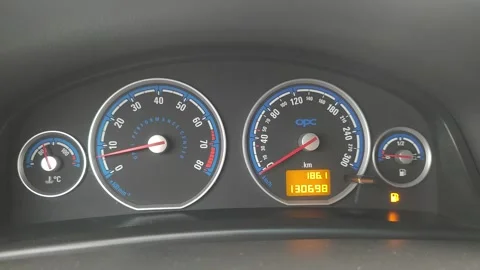 Low fuel dashboard indicator Stock Footage 205743318