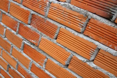 Low grade brick masonry Stock-Fotos