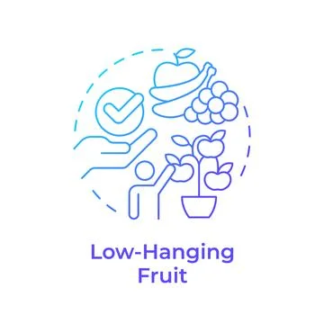 Low-hanging fruit blue gradient concept icon 스톡 일러스트