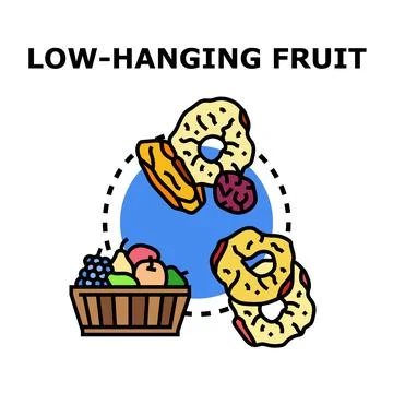 Low hanging fruit representing achieving simple business goals Stock Illustration