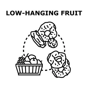 Low hanging fruit representing achieving simple business goals Stock Illustration