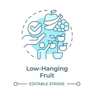 Low-hanging fruit soft blue concept icon Stock Illustration