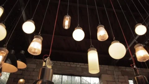Low hanging lights Stock Footage 163338218