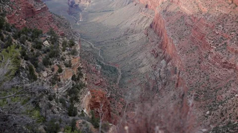 Low high tilt - close beautiful shot of the grand canyon Stock Footage 37313762