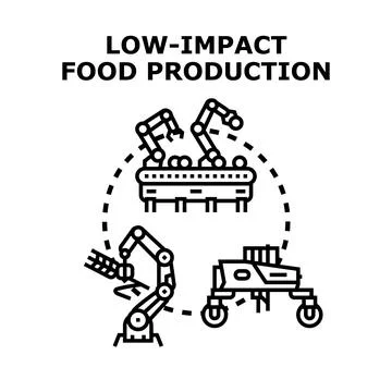 Low impact food production using smart agriculture technology Stock Illustration
